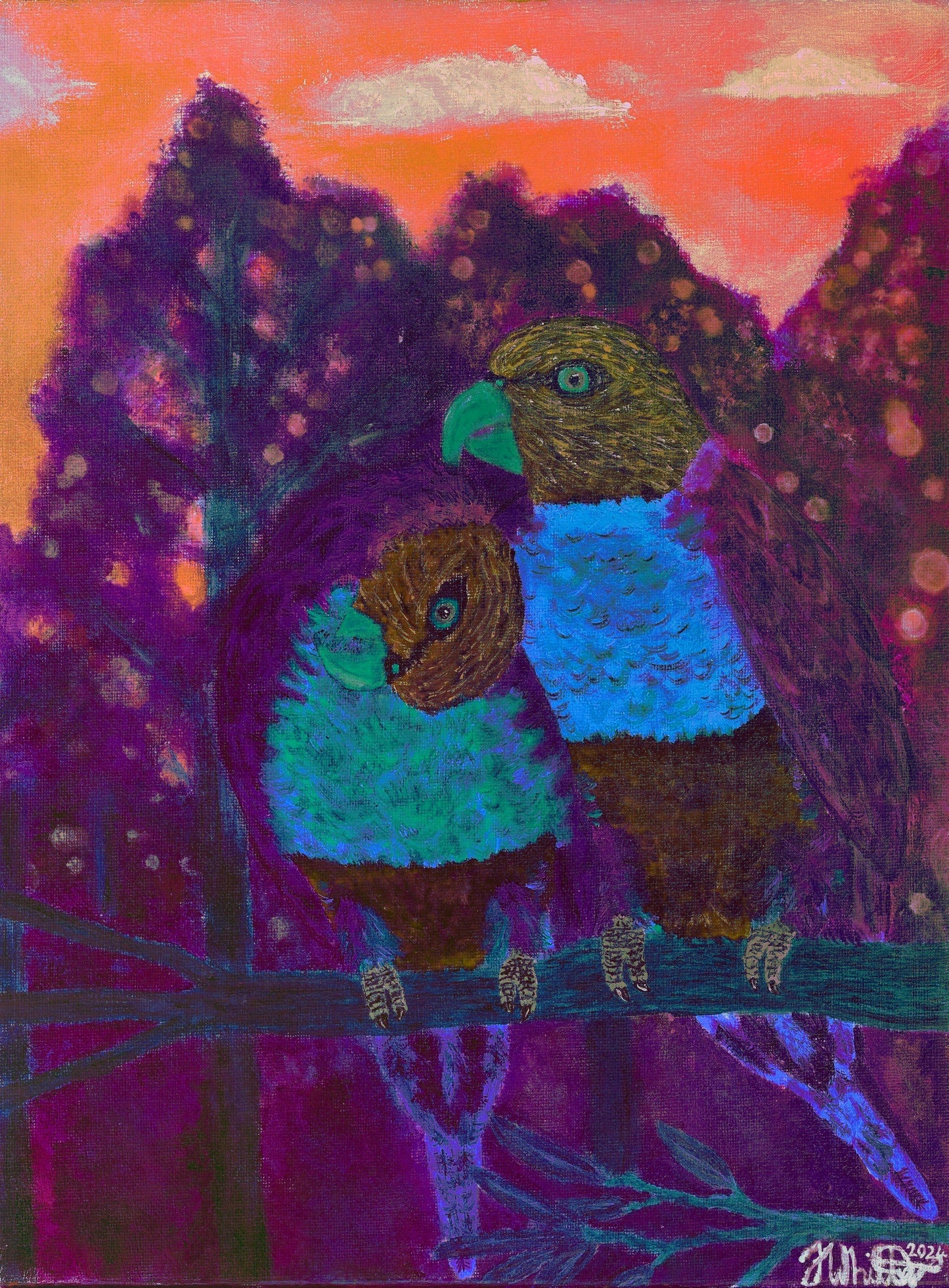 Preening Lorikeets Photo Art Print