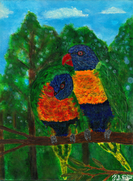 Preening Lorikeets Print